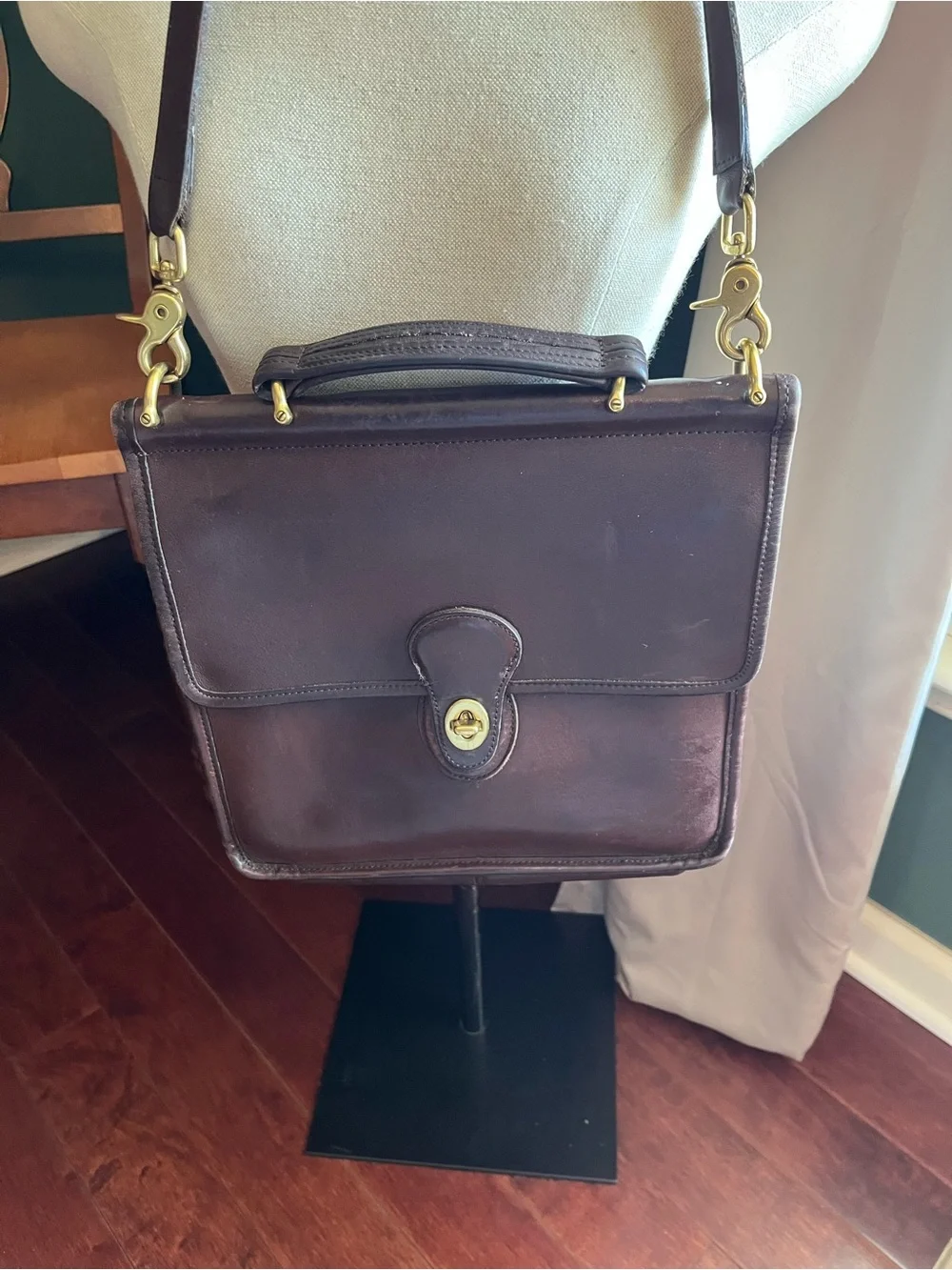 Coach Willis Leather Top-Handle Crossbody Bag - Mahogany